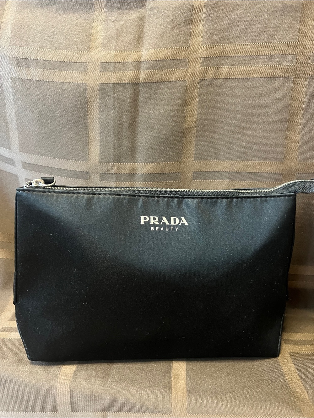 Prada Beauty Black Makeup Case Travel Toiletry Pouch Novelty